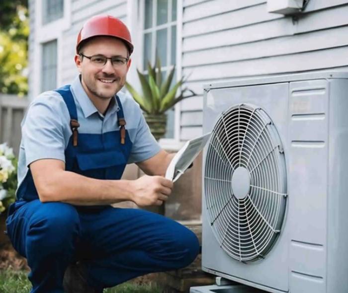 AC technician at work in Dubai
